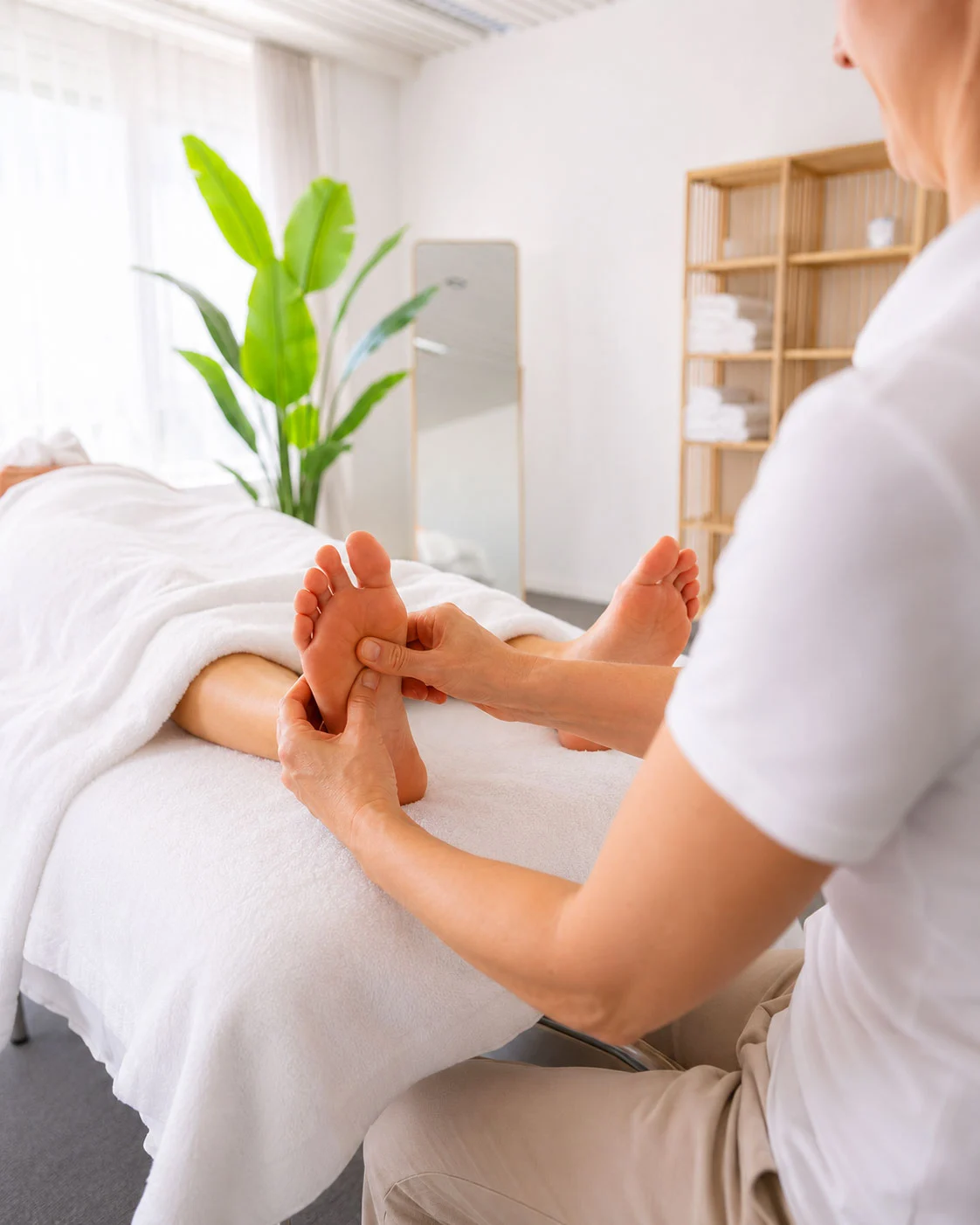 Ruhige Arbeit an den Fusszonen – Massage Zentrum Rümlang